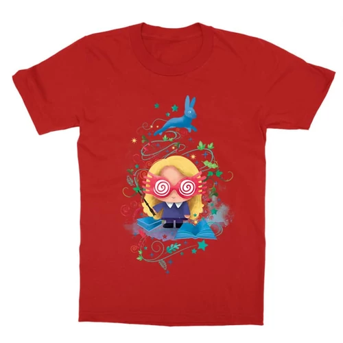 Piros Harry Potter gyerek rövid ujjú póló - Luna Lovegood Watercolor