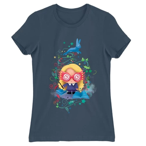Denim Harry Potter női rövid ujjú póló - Luna Lovegood Watercolor