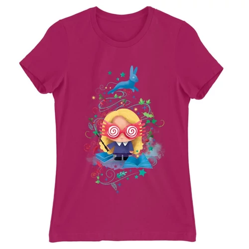 Pink Harry Potter női rövid ujjú póló - Luna Lovegood Watercolor