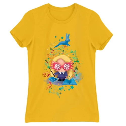 Sárga Harry Potter női rövid ujjú póló - Luna Lovegood Watercolor
