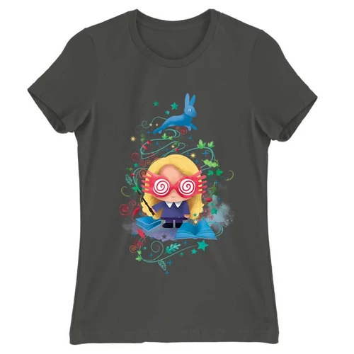 Sötétszürke Harry Potter női rövid ujjú póló - Luna Lovegood Watercolor