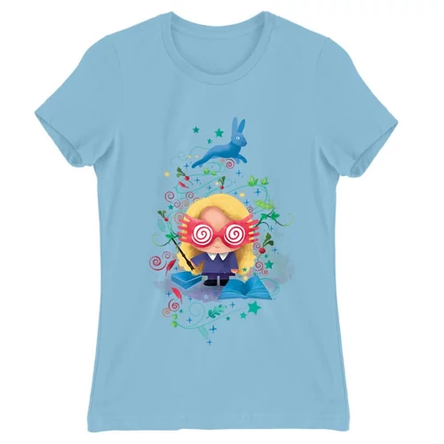 Világoskék Harry Potter női rövid ujjú póló - Luna Lovegood Watercolor