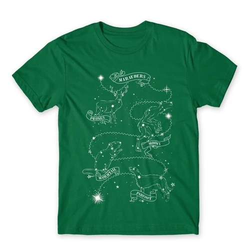 Zöld Harry Potter férfi rövid ujjú póló - Marauders constellation