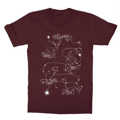 Bordó Harry Potter gyerek rövid ujjú póló - Marauders constellation