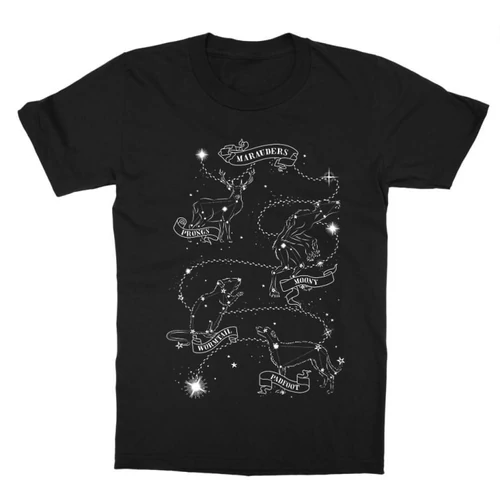 Fekete Harry Potter gyerek rövid ujjú póló - Marauders constellation