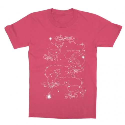 Világos rózsaszín Harry Potter gyerek rövid ujjú póló - Marauders constellation