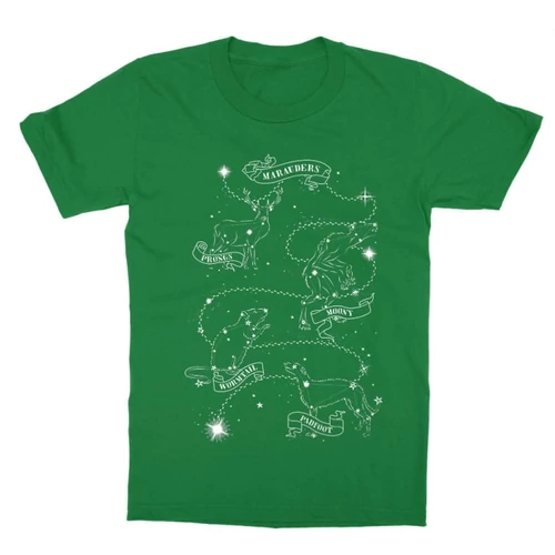 Zöld Harry Potter gyerek rövid ujjú póló - Marauders constellation