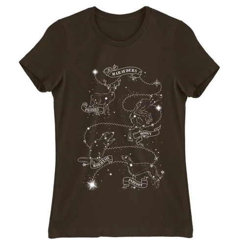 Barna Harry Potter női rövid ujjú póló - Marauders constellation