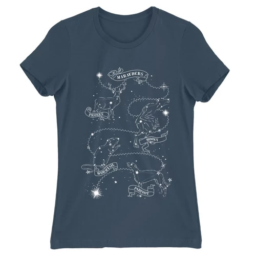 Denim Harry Potter női rövid ujjú póló - Marauders constellation