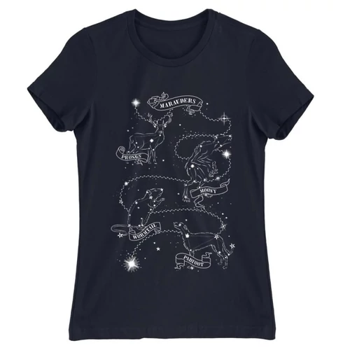 Sötétkék Harry Potter női rövid ujjú póló - Marauders constellation