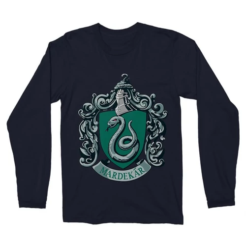 Sötétkék Harry Potter férfi hosszú ujjú póló - Mardekar Logo