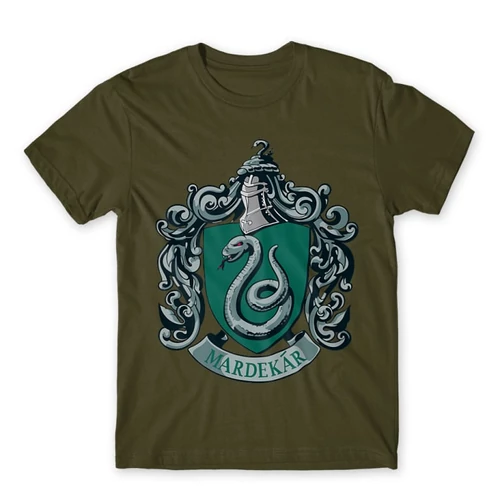 Khaki Harry Potter férfi rövid ujjú póló - Mardekar Logo
