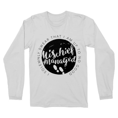 Fehér Harry Potter férfi hosszú ujjú póló - Mischief Managed Logo