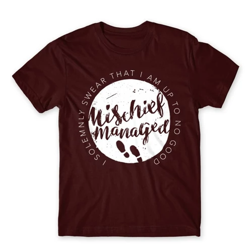 Bordó Harry Potter férfi rövid ujjú póló - Mischief Managed Logo