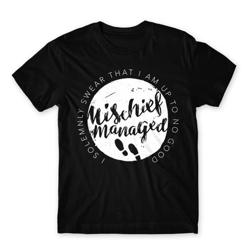 Fekete Harry Potter férfi rövid ujjú póló - Mischief Managed Logo