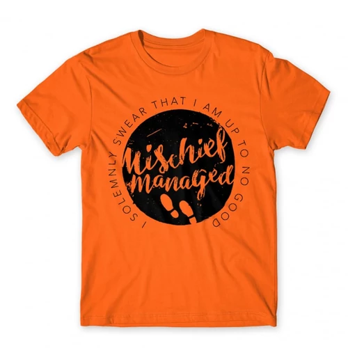 Narancs Harry Potter férfi rövid ujjú póló - Mischief Managed Logo