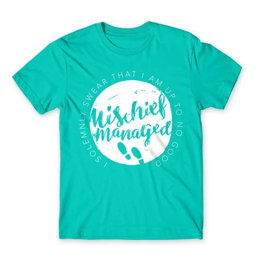 Türkiz Harry Potter férfi rövid ujjú póló - Mischief Managed Logo