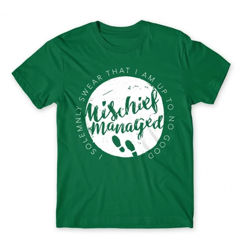 Zöld Harry Potter férfi rövid ujjú póló - Mischief Managed Logo
