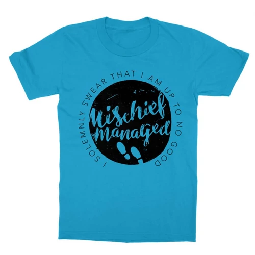 Atollkék Harry Potter gyerek rövid ujjú póló - Mischief Managed Logo