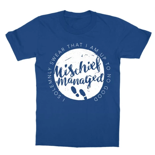 Királykék Harry Potter gyerek rövid ujjú póló - Mischief Managed Logo