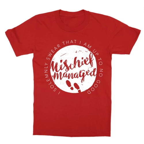 Piros Harry Potter gyerek rövid ujjú póló - Mischief Managed Logo