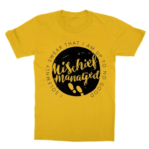 Sárga Harry Potter gyerek rövid ujjú póló - Mischief Managed Logo