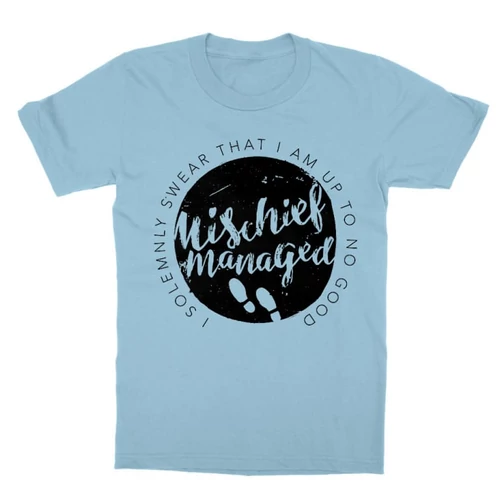 Világoskék Harry Potter gyerek rövid ujjú póló - Mischief Managed Logo
