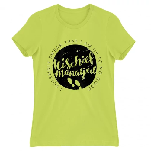 Almazöld Harry Potter női rövid ujjú póló - Mischief Managed Logo