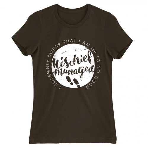Barna Harry Potter női rövid ujjú póló - Mischief Managed Logo
