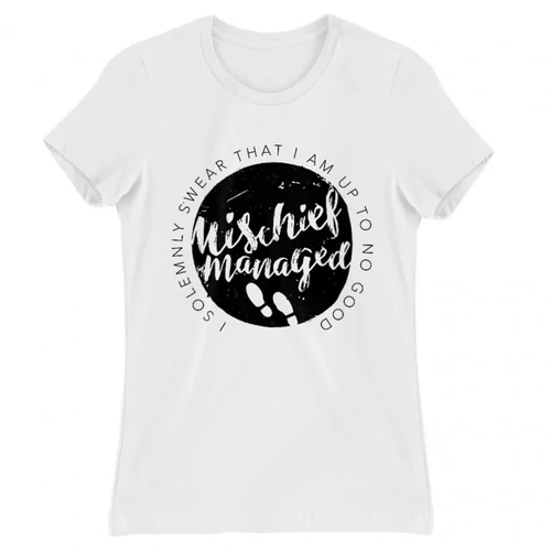 Fehér Harry Potter női rövid ujjú póló - Mischief Managed Logo