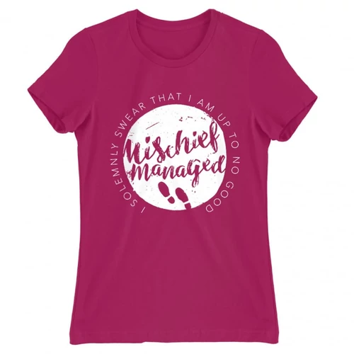 Pink Harry Potter női rövid ujjú póló - Mischief Managed Logo