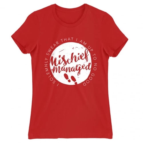 Piros Harry Potter női rövid ujjú póló - Mischief Managed Logo