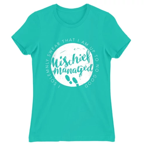 Türkiz Harry Potter női rövid ujjú póló - Mischief Managed Logo