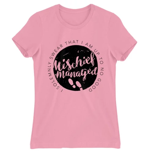 Világos rózsaszín Harry Potter női rövid ujjú póló - Mischief Managed Logo