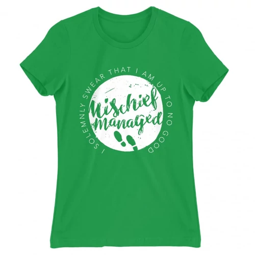 Zöld Harry Potter női rövid ujjú póló - Mischief Managed Logo