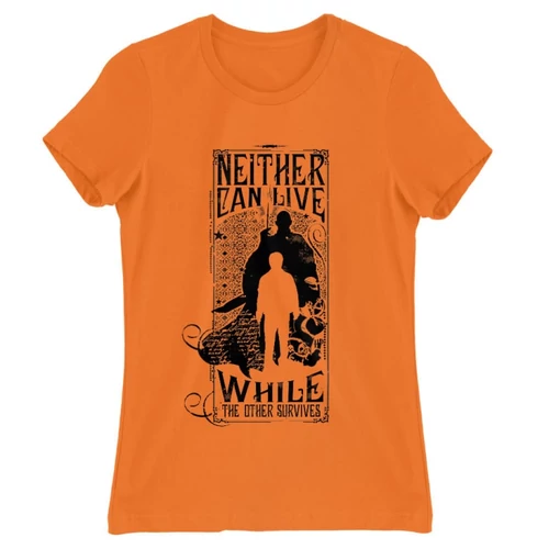 Narancs Harry Potter női rövid ujjú póló - Neither can live
