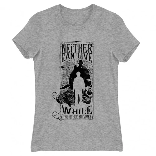 Sportszürke Harry Potter női rövid ujjú póló - Neither can live
