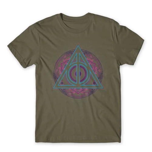 Cink Harry Potter férfi rövid ujjú póló - Neon Deathly Hallows