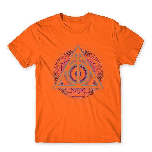 Narancs Harry Potter férfi rövid ujjú póló - Neon Deathly Hallows