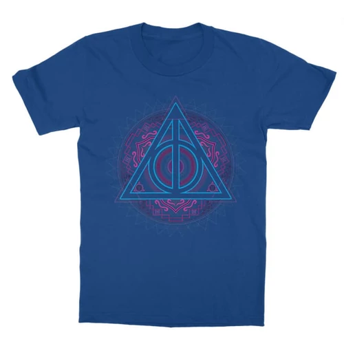 Királykék Harry Potter gyerek rövid ujjú póló - Neon Deathly Hallows