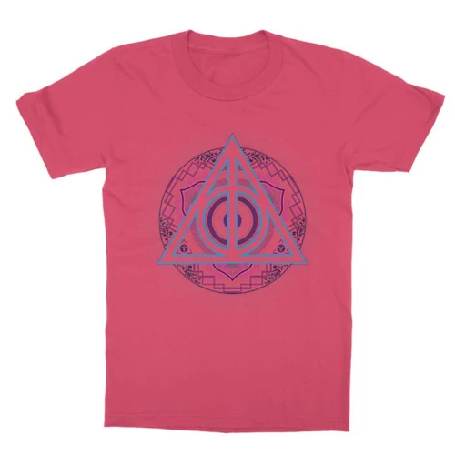 Pink Harry Potter gyerek rövid ujjú póló - Neon Deathly Hallows