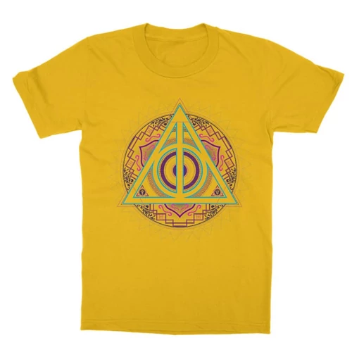 Sárga Harry Potter gyerek rövid ujjú póló - Neon Deathly Hallows