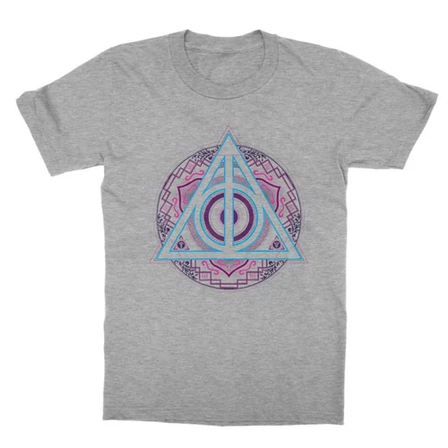Sportszürke Harry Potter gyerek rövid ujjú póló - Neon Deathly Hallows