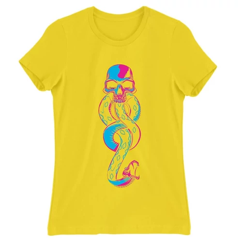 Citromsárga  Harry Potter női rövid ujjú póló - Neon Death Eater Symbol