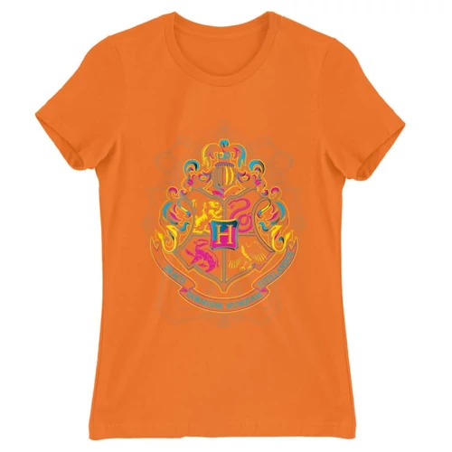Narancs Harry Potter női rövid ujjú póló - Neon Hogwarts