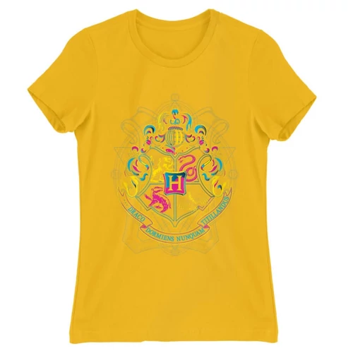Sárga Harry Potter női rövid ujjú póló - Neon Hogwarts
