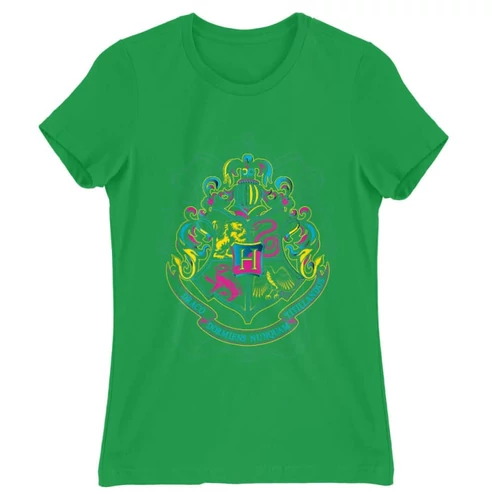 Zöld Harry Potter női rövid ujjú póló - Neon Hogwarts