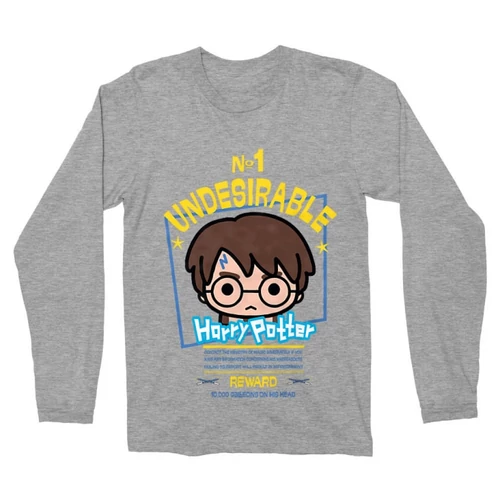 Sportszürke Harry Potter férfi hosszú ujjú póló - No. 1 Undesirable