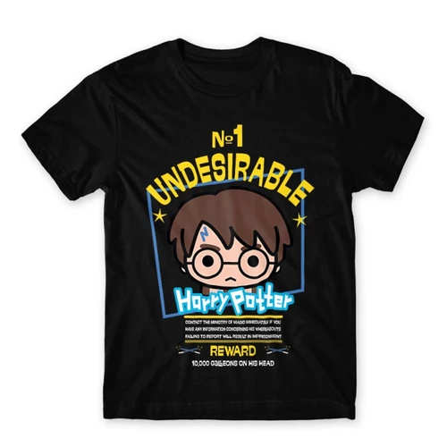 Fekete Harry Potter férfi rövid ujjú póló - No. 1 Undesirable