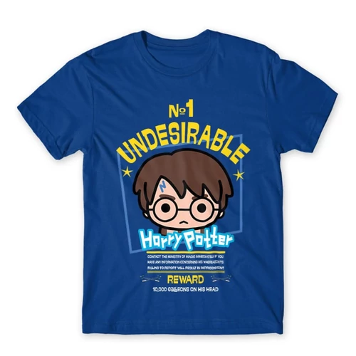 Királykék Harry Potter férfi rövid ujjú póló - No. 1 Undesirable